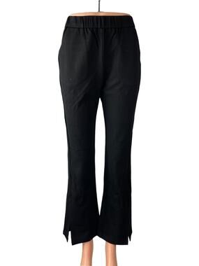 NEW Spring Women's Black High Rise Pull On Slit Flared Trousers Pants Size 28